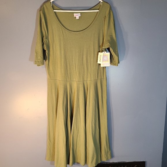LuLaRoe Dresses & Skirts - Lularoe “Nicole” dress hunter green 2x NWT